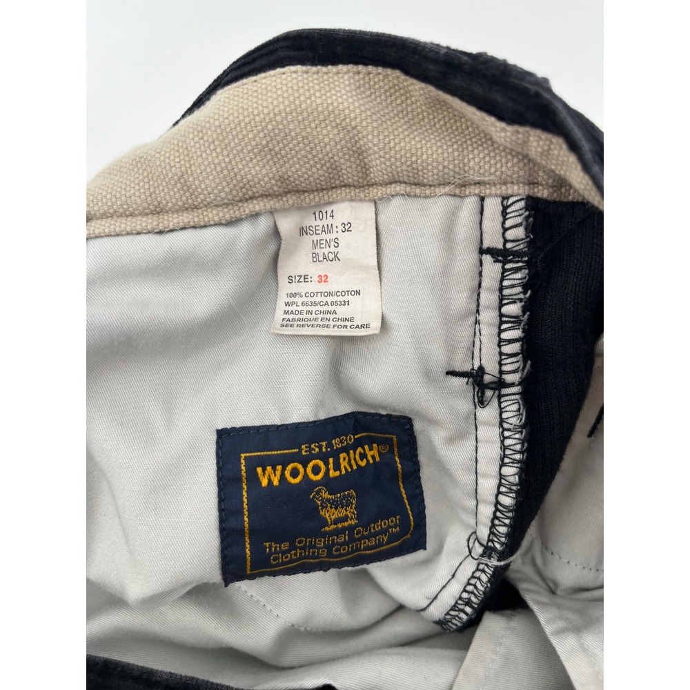 Woolrich Corduroy Pants Mens 32 Black Pleated Front Straight Leg 1014 - Picture 4 of 7